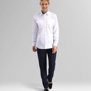 Custom Women’s Long-Sleeve Button-Front Uniform Shirt — garment development reference