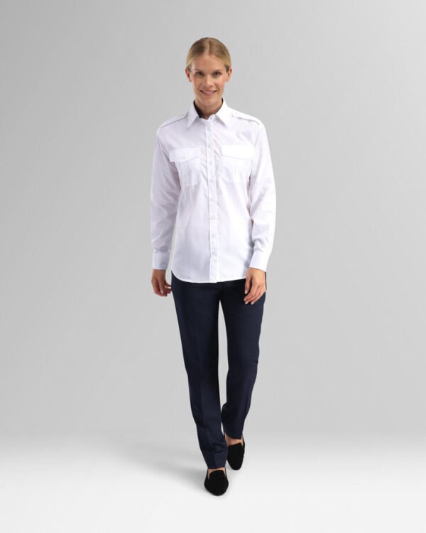 Custom Women’s Long-Sleeve Button-Front Uniform Shirt — garment development reference