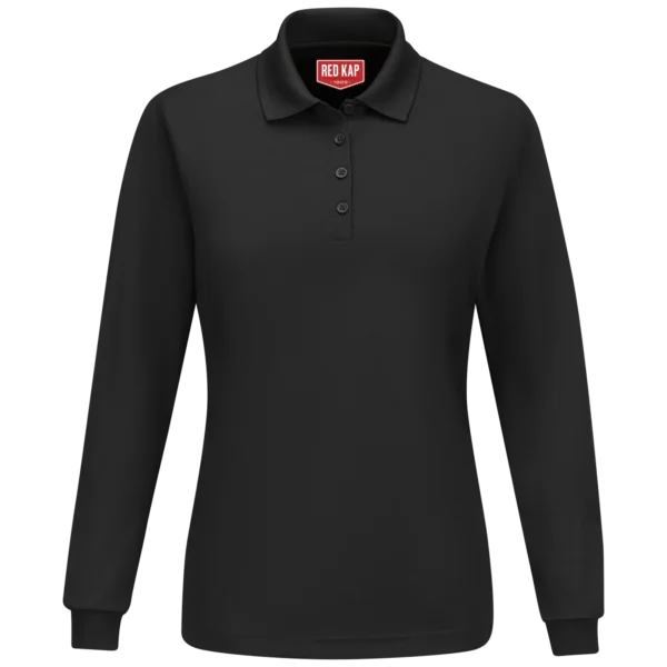 Custom Women’s Long-Sleeve Performance Work Polo Custom Women’s Long-Sleeve Performance Work Polo — garment development reference