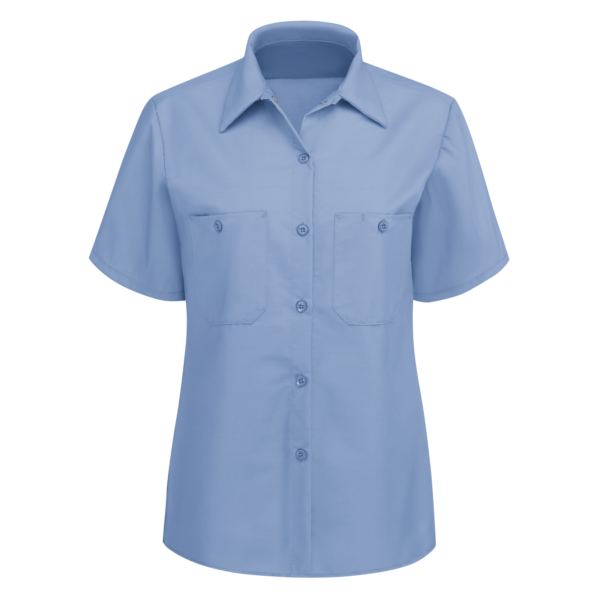 Custom Women’s Short-Sleeve Industrial Poplin Work Shirt — garment development reference