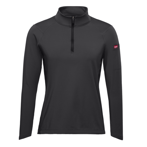 Custom Women’s Stretch-Knit Quarter-Zip Utility Work Pullover Custom Women’s Stretch-Knit Quarter-Zip Utility Work Pullover — garment development reference