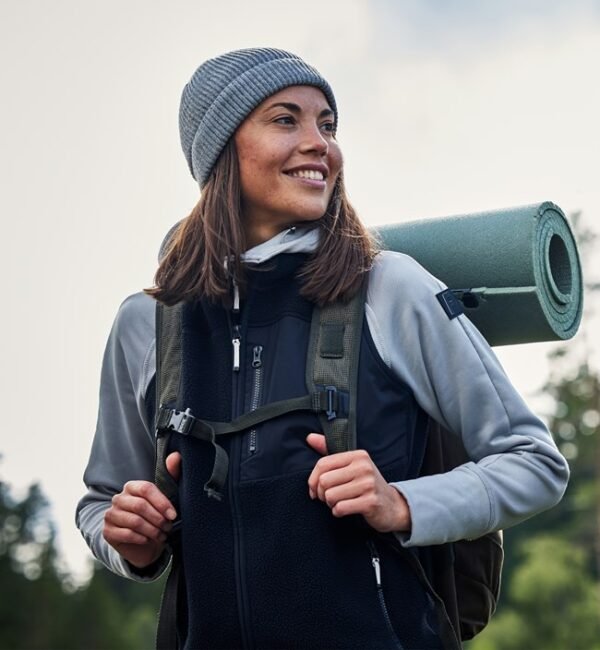 Custom Women’s Stretch Micro-Pile Fleece Work Vest — garment development reference