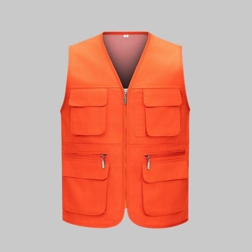 Custom Zip-Front Mesh-Lined Team Work Vest Custom Zip-Front Mesh-Lined Team Work Vest - additional product view