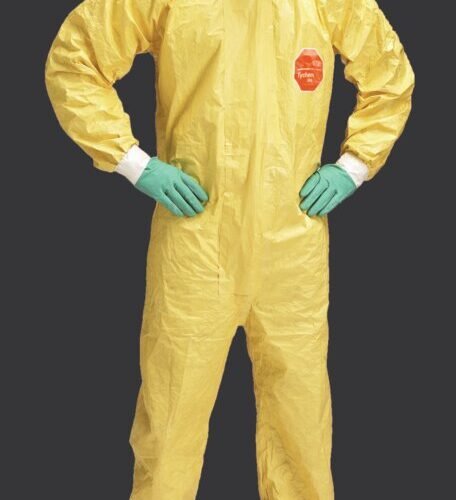 Hooded Chemical-Resistant Limited-Use Coverall with Taped-Seam Development Options — garment development reference