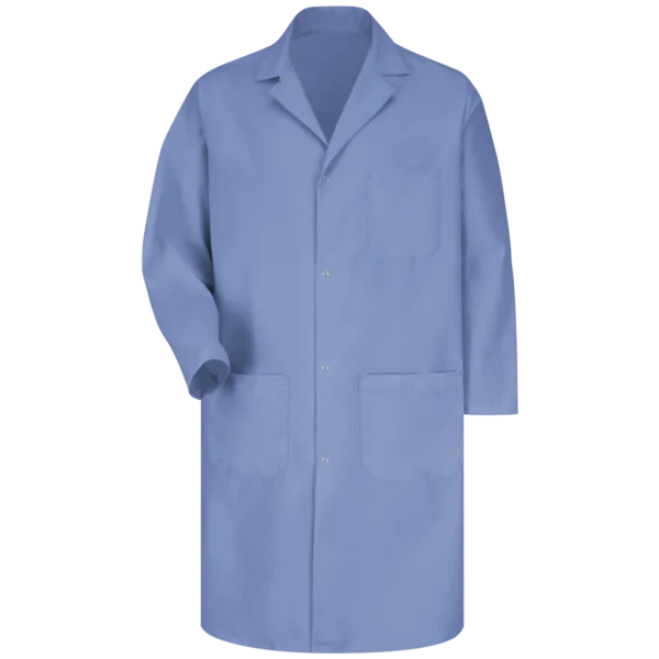 Private-Label Four-Snap Laboratory Coat with Interior Chest Pocket Private-Label Four-Snap Laboratory Coat with Interior Chest Pocket — garment development reference