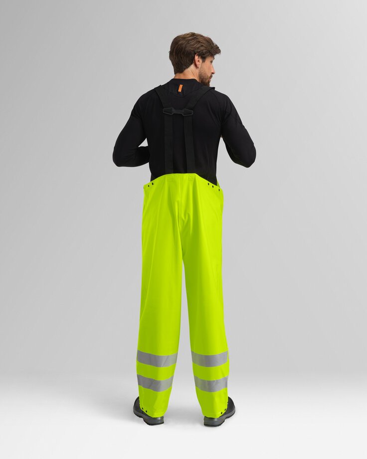 Custom High-Visibility Rain Bib Trousers — Reference Style reference garment view 2; alternate color where shown