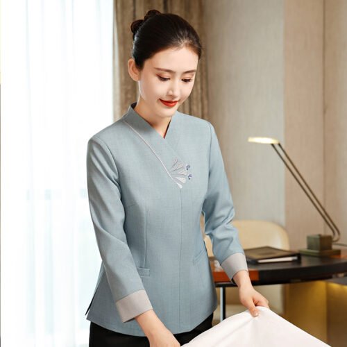 Housekeeping Uniform — HT032-1549-16 – Women's Autumn/Winter Service Staff Cleaning Uniform garment reference