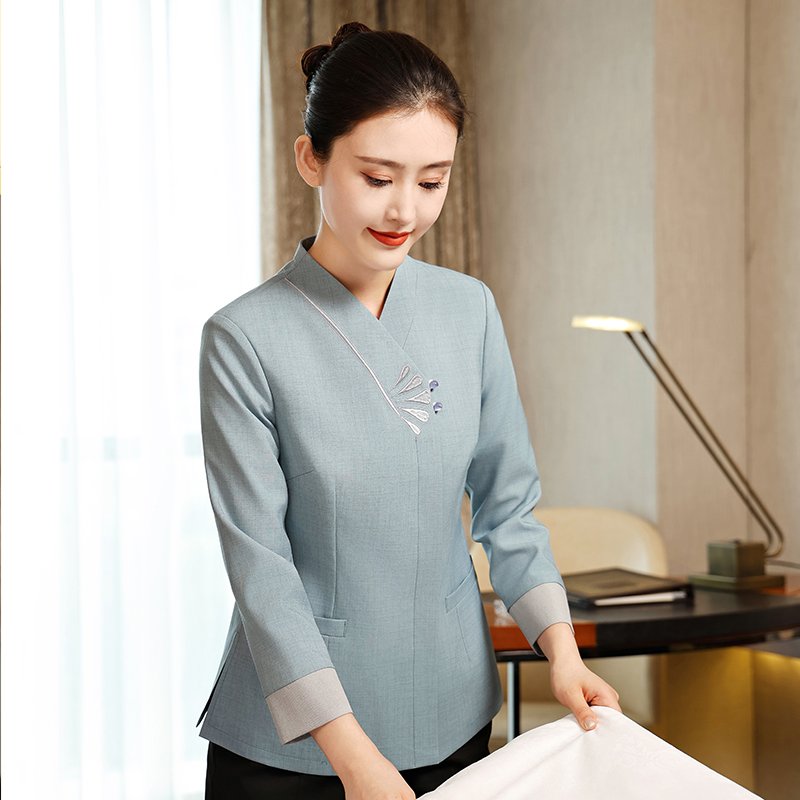 Housekeeping Uniform — HT032-1549-16 – Women's Autumn/Winter Service Staff Cleaning Uniform garment reference