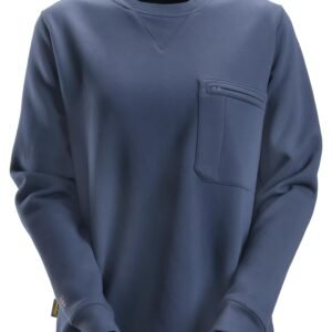 Women’s Crew-Neck Utility Sweatshirt with Zipped Chest Pocket — garment development reference