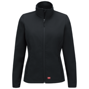 Women's Fleece-Backed Stretch Soft Shell Work Jacket — garment development reference