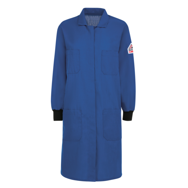 Women’s Knit-Cuff Concealed-Snap Lab Coat Development Women’s Knit-Cuff Concealed-Snap Lab Coat Development — garment development reference