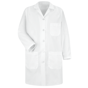Women’s Shaped Three-Pocket Lab Coat — garment development reference