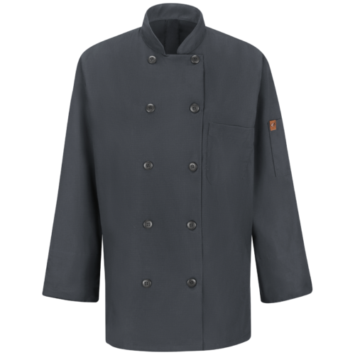 Women’s Stretch-Panel Double-Breasted Chef Coat — garment development reference