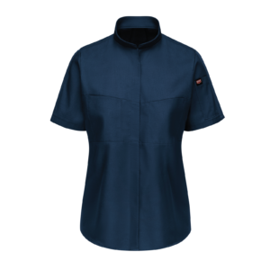 Women’s Ventilated Ripstop Service Shirt with Covered Front Closure — garment development reference