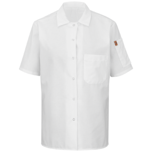 Women’s Ventilated Stretch-Panel Short Sleeve Cook Shirt — garment development reference