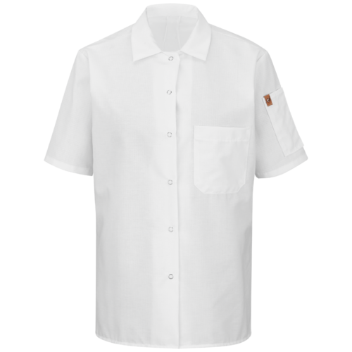 Women’s Ventilated Stretch-Panel Short Sleeve Cook Shirt Women’s Ventilated Stretch-Panel Short Sleeve Cook Shirt — garment development reference